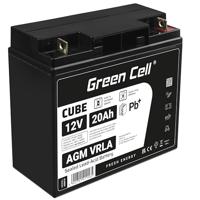 Green Cell AGM-batterij, 12 V, 20 Ah, herbruikbaar, verzegelde loodzuurbatterij, onderhoudsvrij, reserveaccu voor motorfiets, rolstoel, vorkheftruck, golfwagen