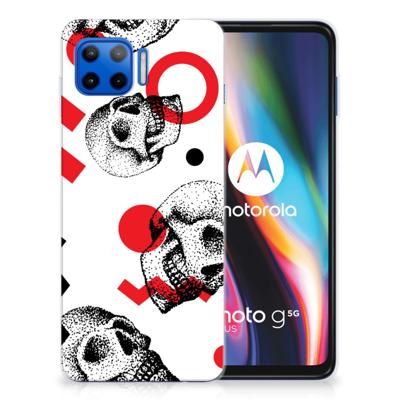 Silicone Back Case Motorola Moto G 5G Plus Skull Red