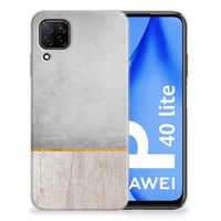 Huawei P40 Lite Bumper Hoesje Wood Concrete - thumbnail