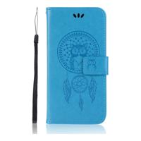 Shop4 - Asus Zenfone 5Z (ZS620KL) Hoesje - Wallet Case Dromenvanger Uil Blauw