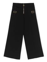 Elisabetta Franchi La Mia Bambina pantalon zippé à plaque logo - Noir