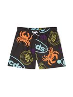 Gcds Kids short de bain à logo imprimé - Noir