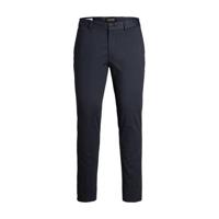 JACK & JONES JEANS INTELLIGENCE slim fit pantalon JJIMARCO JJPHIL met all over print donkerblauw