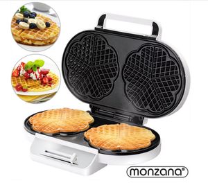 Monzana Wafelijzer 1200W hartvorm in Wit