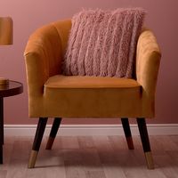 Leitmotiv Fauteuil Royal Velvet - Okergeel - thumbnail