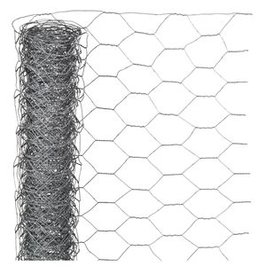 Schermgaas - 2x - grijs - verzinkt staal - 50 x 250 cm - zeskantig maaswijdte 13 x 13 mm