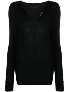 Zadig&Voltaire t-shirt à col tunisien - Noir