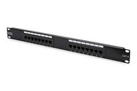 DIGITUS Patch Panel - 19-inch - Cat-6-16-poorts RJ45 - onafgeschermd - LSA patchpaneel - rack-montage 1U - zwart