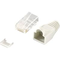 LogiLink MP0023 RJ45-connector, Cat 6 Stekker, recht Aantal polen: 8P8C Grijs 100 stuk(s) - thumbnail