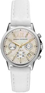 Horlogeband Armani Exchange AX4328 Leder Wit 18mm