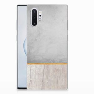 Samsung Galaxy Note 10 Plus Bumper Hoesje Wood Concrete