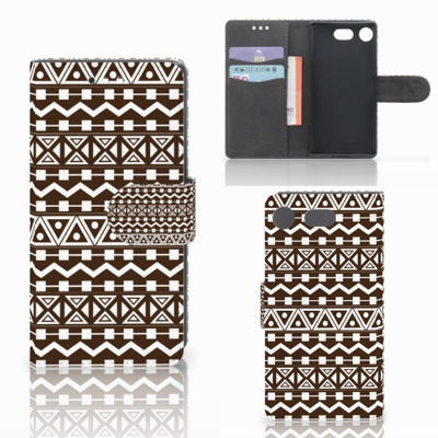 Sony Xperia XZ1 Compact Telefoon Hoesje Aztec Brown Sony Xperia XZ1 Compact Telefoon Hoesje Aztec Brown
