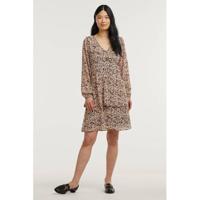 MSCH Copenhagen gebloemde trapeze jurk Merila Rikkelie van gerecycled polyester zwart