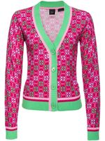 PINKO cardigan monogrammé à col v - Rose