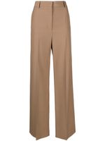 Stella McCartney pantalon en laine à coupe droite - Marron