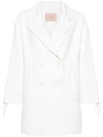 TWINSET manteau frangé à boutonnière croisée - Blanc