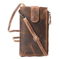 Leather Design Phone Bag Telefoontasje Hunter Bruin - thumbnail