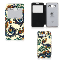 Wallet Case Samsung Galaxy Grand Prime Barok Flower