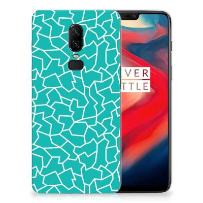 OnePlus 6 Hoesje maken Cracks Blue OnePlus 6 Hoesje maken Cracks Blue