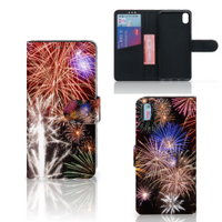 Xiaomi Redmi 7A Wallet Case met Pasjes Vuurwerk - thumbnail