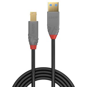 LINDY USB-kabel USB 3.2 Gen1 (USB 3.0 / USB 3.1 Gen1) USB-A stekker, USB-B stekker 3.00 m Zwart 36743