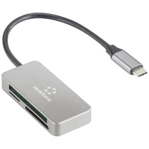 Renkforce RF-PCR-210 Externe geheugenkaartlezer USB-C 5Gbps Zilver