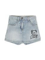 Moschino Kids jupe-short Teddy Bear jean - Bleu