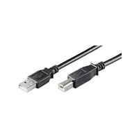 USB 2.0 kabel, (los product), 'A' stekker > 'B' stekker USB AB 180 LC HiSpeed zwart 2.0 1.8m