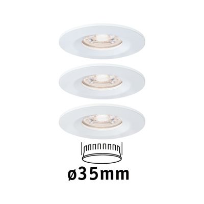 Paulmann 94299 EBL Nova mini Coin LED-inbouwlamp Set van 3 stuks 4 W Wit
