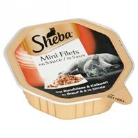 Sheba Mini Filets met rund en kalkoen in saus natvoer kat (kuipjes 85 g) Per 22 (22 x 85 g)