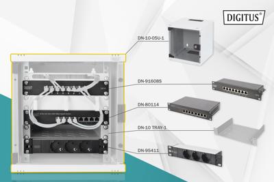 Digitus DN-10-SET-1 10inch-patchkast 6 HE Grijs-wit (RAL 7035)