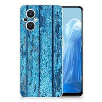 OPPO Reno8 Lite Bumper Hoesje Wood Blue - thumbnail