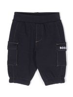 BOSS Kidswear pantalon de jogging à logo brodé - Bleu