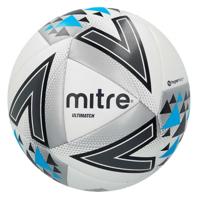 Mitre voetbal Ultimatch polyurethaan wit/zilver/blauw