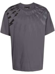 Neil Barrett t-shirt en coton à imprimé Thunderbolt - Gris