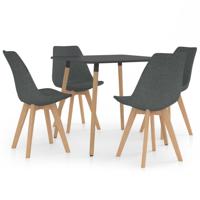 vidaXL 5-delige Eethoek lichtgrijs