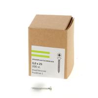 Spaanplaatschroef verzinkt platkop pozidrive-1 3.0X25 voldraad (200)