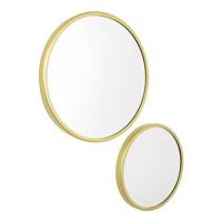 LOFT42 Mirror Spiegels Rond Goud Set van 2 - Metaal - Ø45 & Ø35