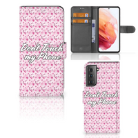 Samsung Galaxy S21 Portemonnee Hoesje Flowers Pink DTMP