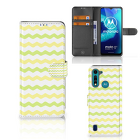 Motorola G8 Power Lite Telefoon Hoesje Waves Yellow - thumbnail