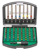 Stahlwille Bitset 56-delige bitset met 1/4 inch bithouder magnetisch TORX, binnenzeskant en kruiskop (PH, PZ) bits, voor accuschroevendraaier en slagschroevendraaier, 1206