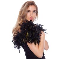 Boa Zwart Met Gouden Tinsels