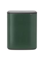Brabantia Bo Touch Bin Prullenbak, Recycling, Pine Green, 1 binnenemmer (60L)