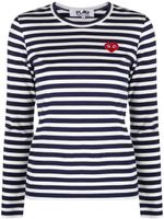 Comme Des Garçons Play t-shirt rayé à manches longues - Bleu - thumbnail