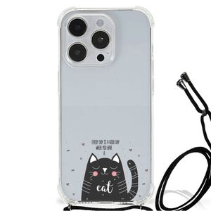 iPhone 14 Pro Max Stevig Bumper Hoesje Cat Good Day