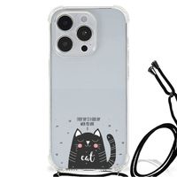 iPhone 14 Pro Max Stevig Bumper Hoesje Cat Good Day - thumbnail