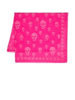 Alexander McQueen foulard en soie à imprimé tête de mort - Rose - thumbnail