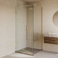 Saniclear Modern Brass douchecabine 80x80 met 80cm deur geborsteld messing - thumbnail