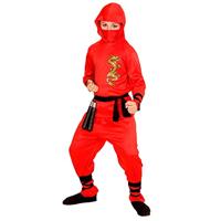 Widmann - Kinderkostuum Rode Draak Ninja, krijger, samoerai, verkleedkleding, carnaval