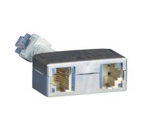 Metz Connect RJ45 Netwerk Y-adapter CAT 5 [2x RJ45-bus - 1x RJ45-stekker] Zilver